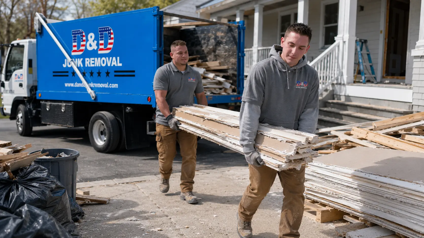 D&D Junk Removal crew at work