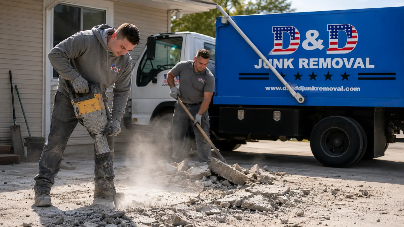 D&D Junk Removal crew at work