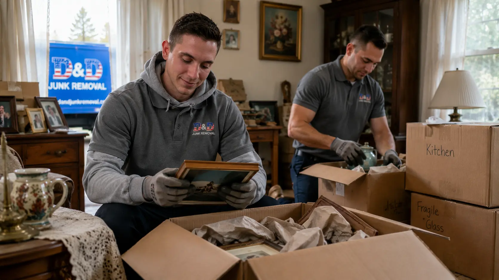 D&D Junk Removal crew in action